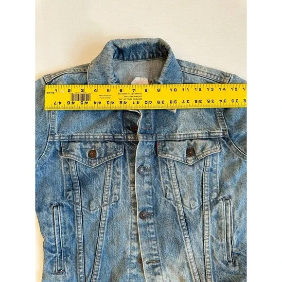 Levi's Strauss Vtg Light Acid Wash Y2K JacketYouth Girls Size 16 with Issues - Picture 5 of 11